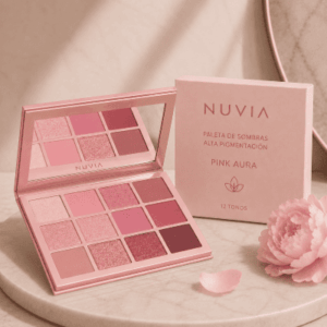 Paleta de Sombras Rosadas Alta Pigmentación Pink Aura